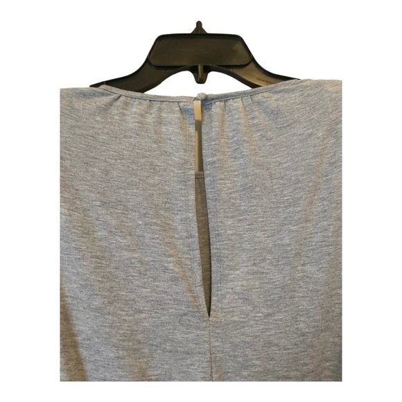 𝅺WAYF Padded Shoulder Midi Dress in light Heather gray - Picture 11 of 14